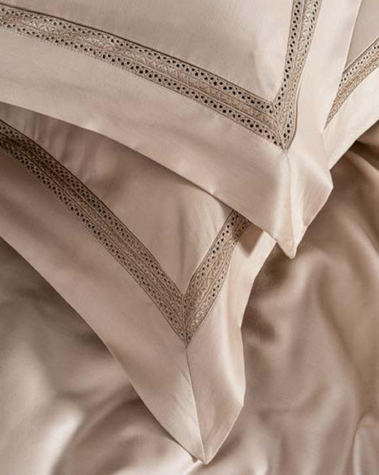 D'Decor Spotlight Collection Latte-Noos Color Plain King Size double Bedsheet with 2 pillow covers - enera