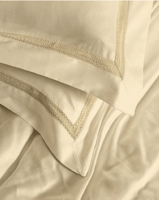 D'Decor Spotlight Collection Lemon Color Plain King Size double Bedsheet with 2 pillow covers - enera