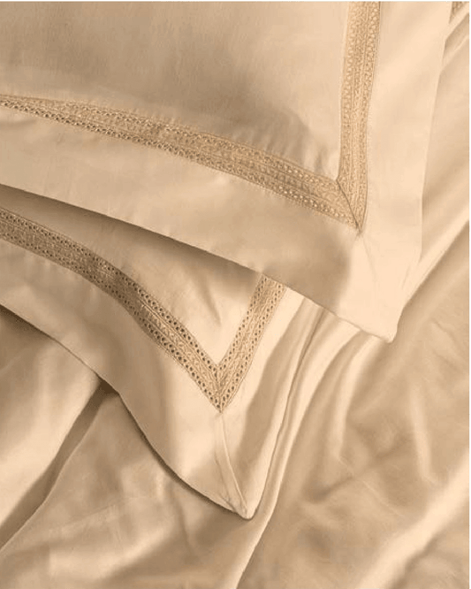 D'Decor Spotlight Collection Apricot Color Plain King Size double Bedsheet with 2 pillow covers - enera