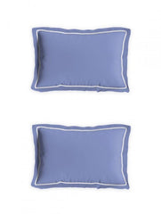 D'Decor Duet Collection Periwinkle Color Plain King Size double Bedsheet with 2 pillow covers - enera