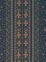 D'Decor Phulkari Collection Allure-Black Bean King Size Double Bedsheet - enera