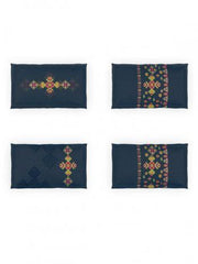 D'Decor Phulkari Collection Allure-Black Bean King Size Double Bedsheet - enera