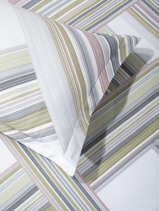 D'Decor Cherish Interlance-Pale Olive King Size Double Bedsheet - enera