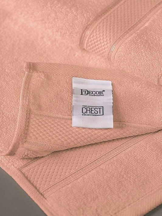 D'Decor Crest Collection Soft Peach Bath Towel - enera