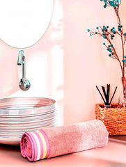 D'Decor Zest Collection Lilac Clay Color Bath Towel - enera
