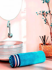 D'Decor Zest Collection Moonlight Blue Bath Towel - enera