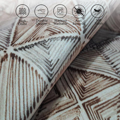 Enera KCF PINA 29219 Print Velvet Light Cream Color 12x12 Inch Cushion Cover - enera