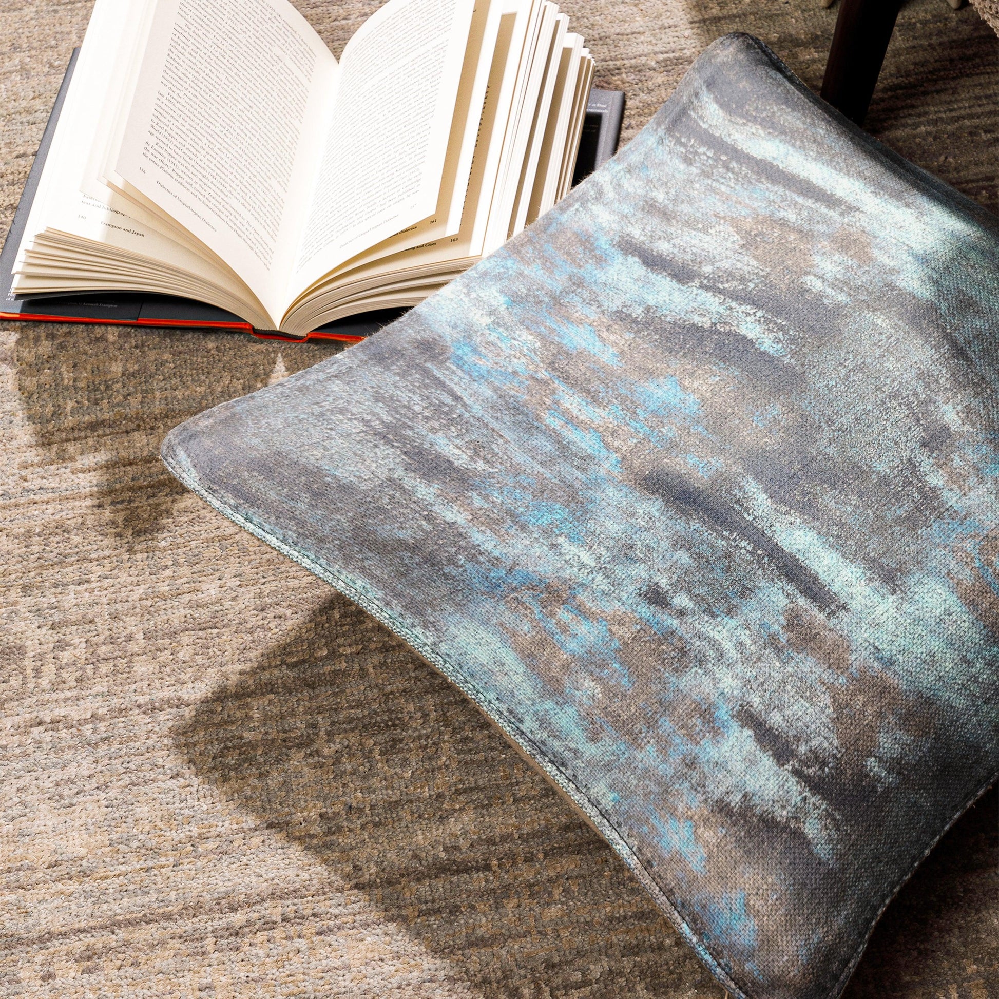 Enera KCF Perd-707 Blue Color 16x16 Inch Cushion Cover