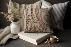 Enera KCF Pers-702 Light Brown Color 18x18 Inch Cushion Cover - enera