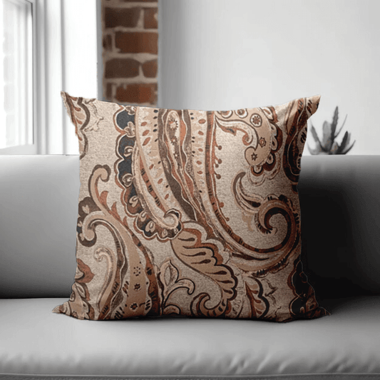 Enera KCF Pers-702 Light Brown Color 18x18 Inch Cushion Cover - enera