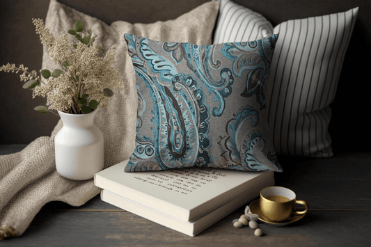 Enera KCF Pers-708 Grey Color 18x18 Inch Cushion Cover - enera