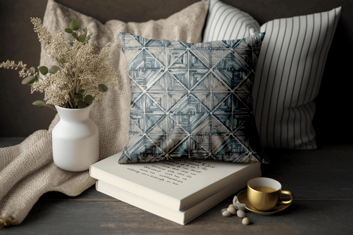 Enera KCF Pina Sn 29204 Blue Color 18x18 Inch Cushion Cover - enera