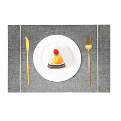 enera Cotton Linen Dining & Side Table Mat – 30cm x 45 cm, Pack of 6 - enera
