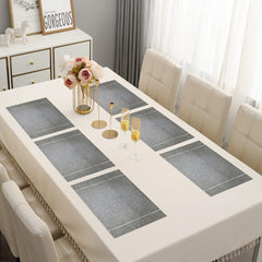 enera Cotton Linen Dining & Side Table Mat – 30cm x 45 cm, Pack of 6 - enera
