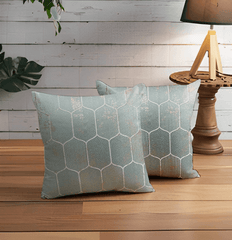 Enera DDR CHAR Blue Color 18x18 Inch Cushion Cover - enera