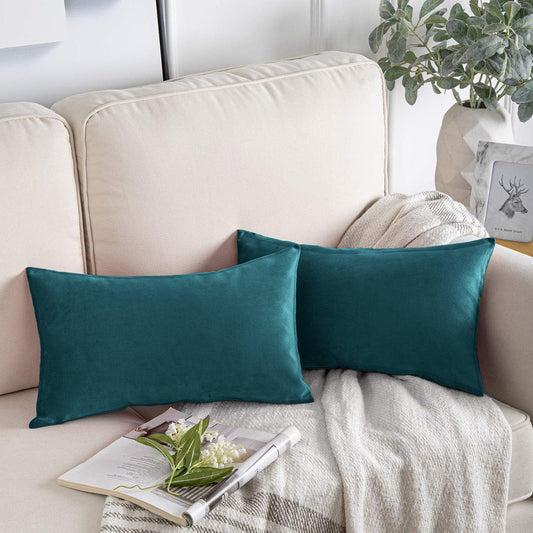 Enera Glam 632 peacock color 11x19 Inch Plain Cushion Cover - enera