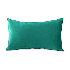 Enera Glam 635 Teal Color 11x19 Inch Plain Velvet Cushion Cover - enera