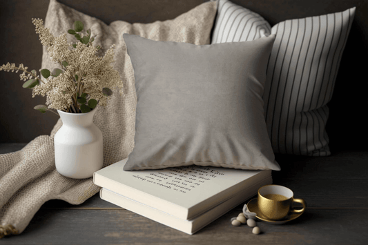 Enera Glam 628 Elegant Silver Color 18x18 Inch Plain Cushion Cover - enera