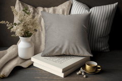 Enera Glam 628 Elegant Silver Color 18x18 Inch Plain Cushion Cover - enera