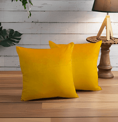 Enera Glam 656 SunLite Yellow Color 18x18 Inch Plain Cushion Cover - enera