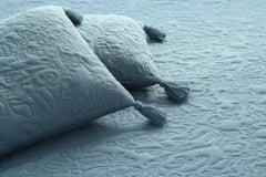 Enera Summer Beauty Aegean Blue color King Size Bedcover - enera