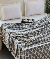 Enera Rhombus Medium Grey & Natural Color Double Bed Dohar - enera