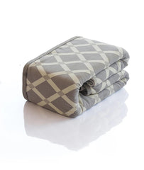 Enera Rhombus Medium Grey & Natural Color Double Bed Dohar - enera