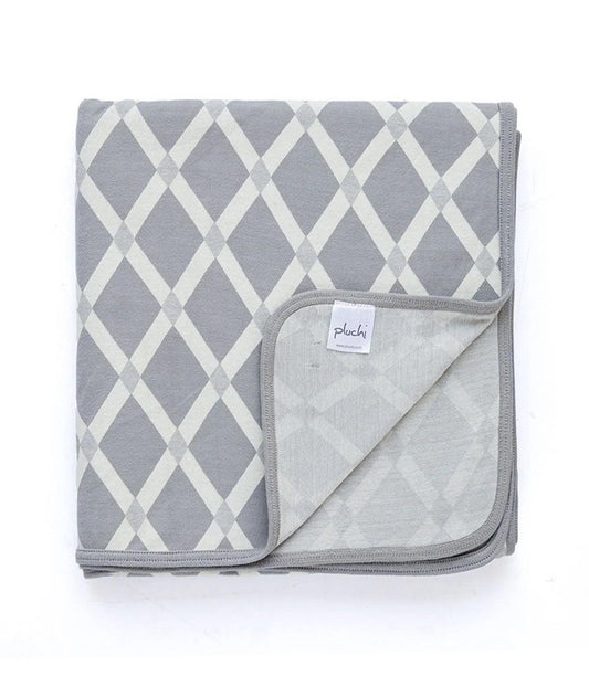 Enera Rhombus Medium Grey & Natural Color Double Bed Dohar - enera