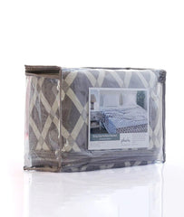 Enera Rhombus Medium Grey & Natural Color Double Bed Dohar - enera