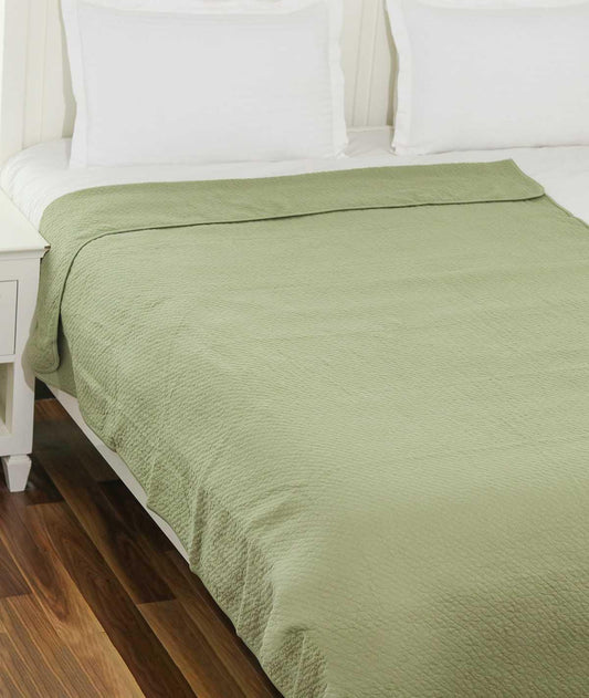 Enera Cloud Jersey Scenic Green color Single Bed Dohar - enera