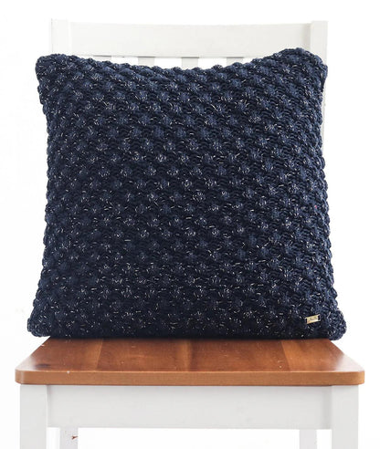 Pluchi Popcorn Navy With Silver Lurex Cushion Cover