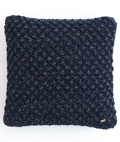 Pluchi Popcorn Navy With Silver Lurex Cushion Cover