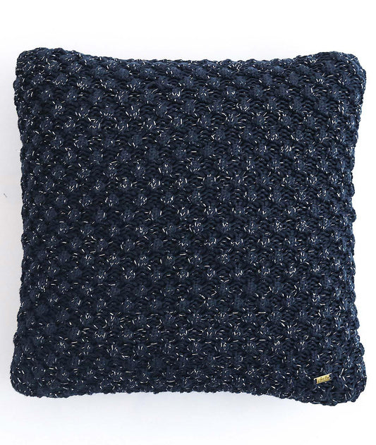 Pluchi Popcorn Navy With Silver Lurex Cushion Cover - enera