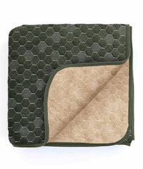 Enera Pepin Forest Green & Lt Beige Melange Color Single Bed Dohar - enera