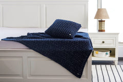 Enera Popcorn Navy & Silver Metallic Color Combo Throw - enera