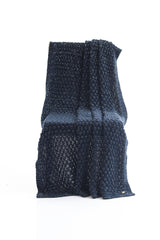 Enera Popcorn Navy & Silver Metallic Color Combo Throw - enera