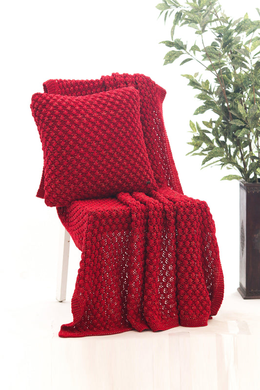 Enera Popcorn Red with Golden Lurex Color Combo Throw - enera