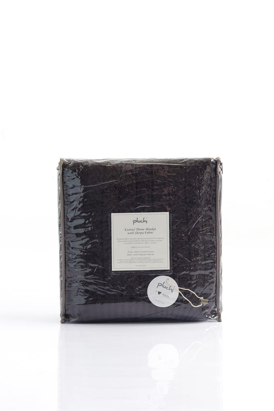 Enera Mini Cable Brown Color Double Bed Throws - enera