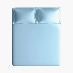 Enera Evita Collection Sky Blue Color King Size double Bedsheet with 2 pillow covers - enera