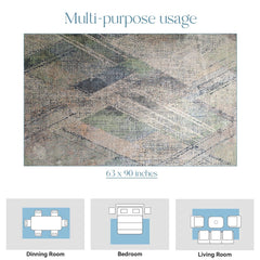 Enera Canyon 52048-3535 Collection V - Wave Design Blue Color 160 cm x 230 cm Carpet - enera