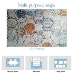 Enera EBONY 187AJ-7168 Collection Multi Color 160x230 cm Stylish Carpet - enera