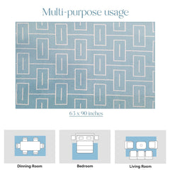 Enera Elle60608-624 Collection Teal Color 160x230 cm Stylish Carpet - enera