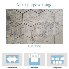 Enera Ibiza 16538-70 Collection Grey-Ivory 120x170 cm Carpet - enera