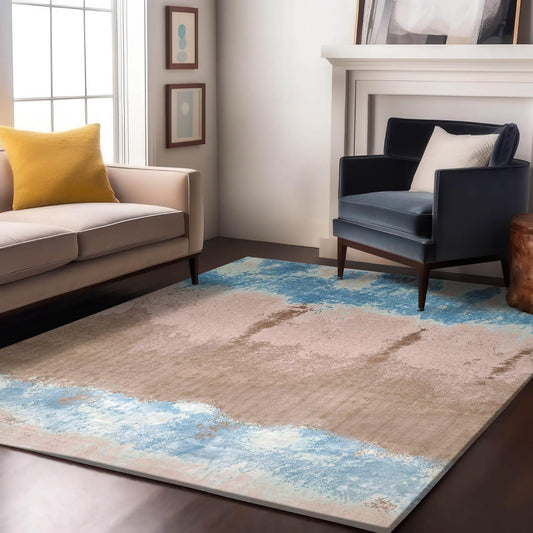 Enera Charm 473220 Ak991 Collection Sky Blue & Light Brown Color 160x230 cm Carpet - enera