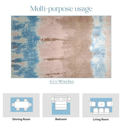 Enera Charm 473220 Ak991 Collection Sky Blue & Light Brown Color 160x230 cm Carpet - enera