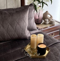 Enera Velvet Ridge Mousse Color King Size Bedcover - enera