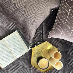 Enera Velvet Ridge Mousse Color King Size Bedcover - enera