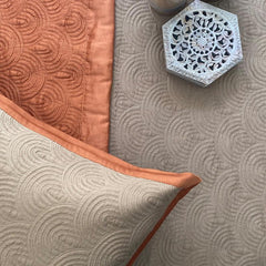 Enera Connoisseur Beetle Coral & Taupe King Size Bedcover - enera