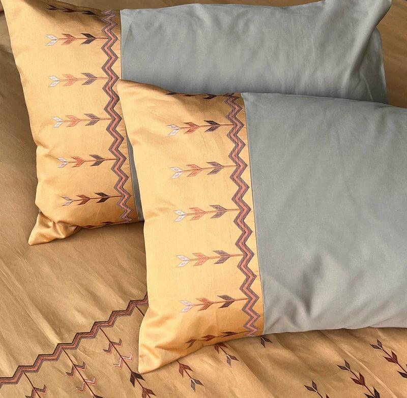 Enera Mesmeric Collection Aero-Honey Mustard Color Plain King Size double Bedsheet with 2 pillow covers - enera