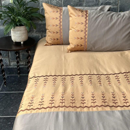 Enera Mesmeric Collection Aero-Honey Mustard Color Plain King Size double Bedsheet with 2 pillow covers - enera
